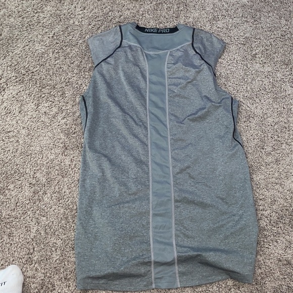 Medium Grey Nike Pro Tank Top - Picture 3 of 3